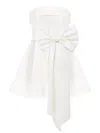 Tia Dorraine Women's Wild Flower Flared Mini Dress With Bow Belt - Pearl White In White