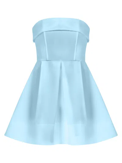Tia Dorraine Women's Wild Flower Flared Satin Mini Dress, Light Blue