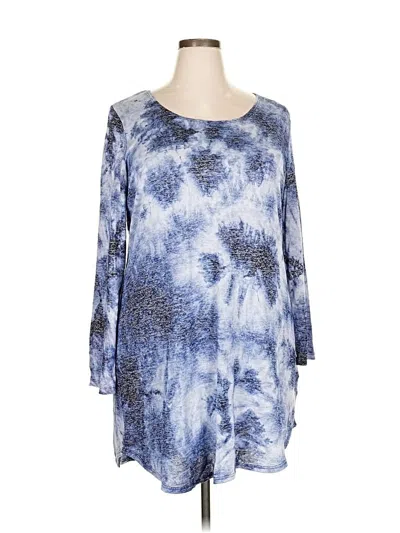 Pre-owned Tiana B 3/4 Sleeve Blouse In Blue