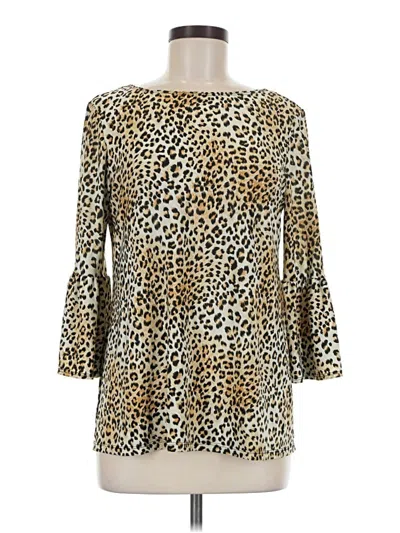 Pre-owned Tiana B 3/4 Sleeve Blouse In Gold