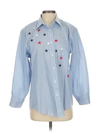 Pre-owned Tiana B Long Sleeve Button Down Shirt In Blue