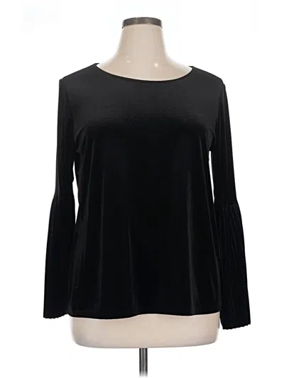 Pre-owned Tiana B Long Sleeve Top Black Boatneck Tops