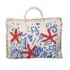 Tiana Designs Deep Sea Beaded Canvas Bag In Starfish In Multi