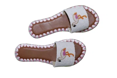 Tiana Designs Flamingo Slides In White/multi/flamingo