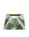Tiana New York Beaded Leaf Bamboo Handle Purse
