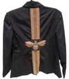 Tiana Women Custom Blazer With 3d Bee In Black