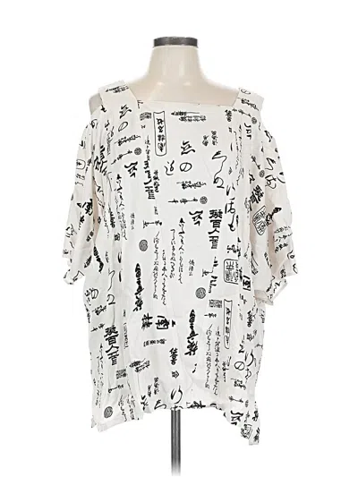 Pre-owned Tianello 3/4 Sleeve Blouse In White