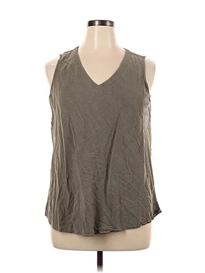 Pre-owned Tianello Sleeveless Top Gray V Neck Tops