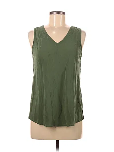 Pre-owned Tianello Sleeveless Top Green V Neck Tops