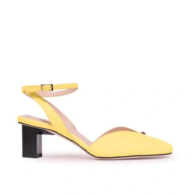 Tiannia Barnes Hope Ankle Strap Heels In Yellow