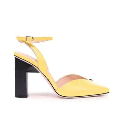 Tiannia Barnes Hope Ankle Strap Heels In Yellow