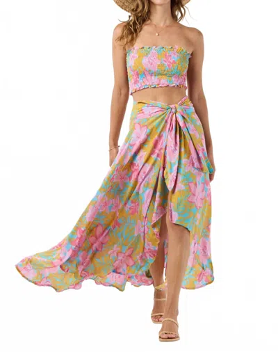 Tiare Hawaii Azure Wrap Skirt In Honduras Turquoise In Pink