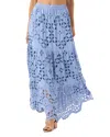 Tiare Hawaii Bora Bora Eyelet Cutout Skirt In Blue