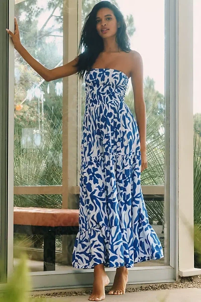 Tiare Hawaii Boracay Strapless Maxi Dress In Blue