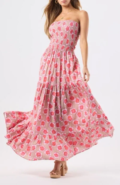 Tiare Hawaii Boracay Strapless Maxi Dress In Pink