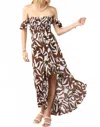 Tiare Hawaii Brooklyn Maxi Dress In Abstract Geo Coco In Brown