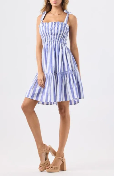 Tiare Hawaii Corsica Striped Smocked Minidress In Multi