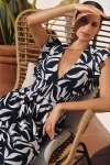 Tiare Hawaii Dahlia V-neck Ruffle-sleeve Dress
