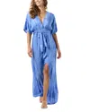 Tiare Hawaii Elise Floral Print Maxi Dress Swim Cover-up In Azure Ripples