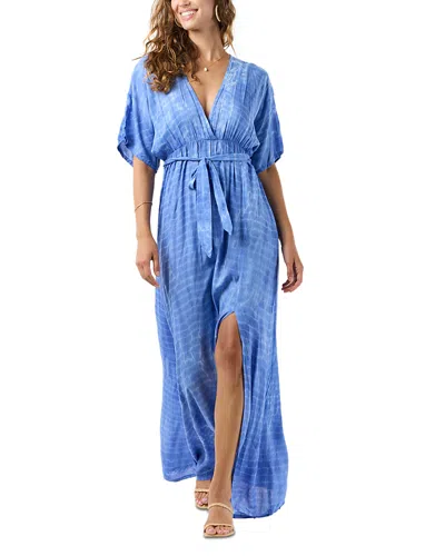 Tiare Hawaii Elise Floral Print Maxi Dress Swim Cover-up In Blue