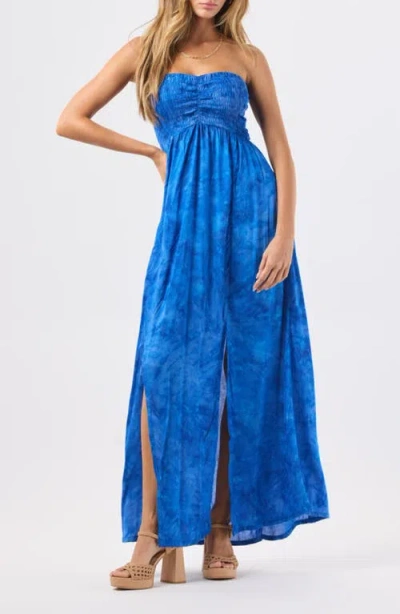 Tiare Hawaii Emilia Strapless Maxi Dress In Blue