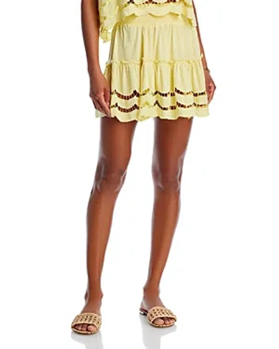 Tiare Hawaii Francesca Ruffle Mini Skirt In Yellow