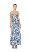 Tiare Hawaii Gardenia Maxi Dress In Blue