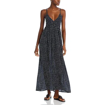 Tiare Hawaii Gracie Womens Crinkled Long Maxi Dress In Black