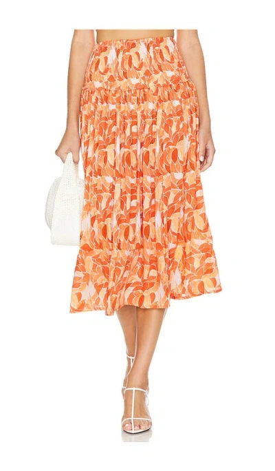 Tiare Hawaii Havana Skirt In Scattered Petals Gold