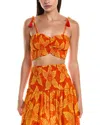 Tiare Hawaii Women's Havana Smocked Crop Top In Orange