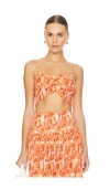 Tiare Hawaii Havana Top In Scattered Petals Gold