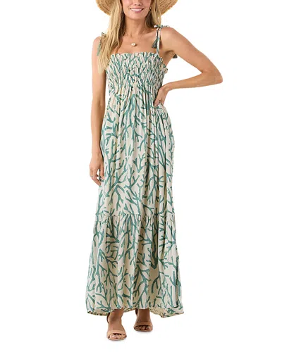 Tiare Hawaii Hilo Smocked Maxi Dress In Multi