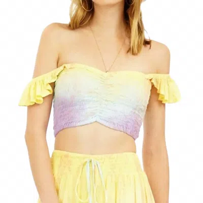 Tiare Hawaii Hollie Crop Top In Dot Gradasi Yellow Sky Purple In Multi