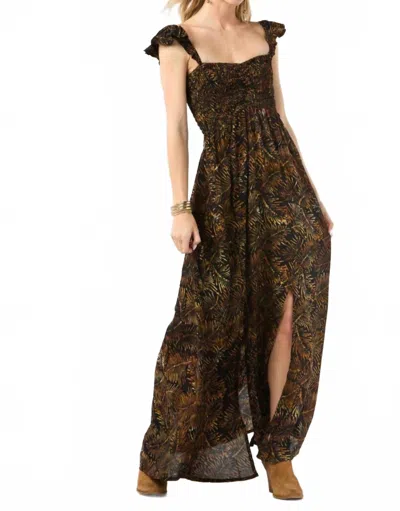 Tiare Hawaii Hollie Maxi Dress In Batik Palms Black In Multi