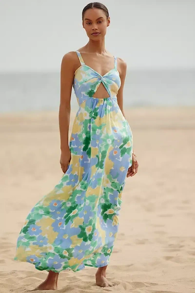 Tiare Hawaii June Sleeveless Maxi Dress In Blue
