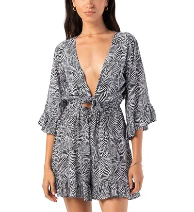 Tiare Hawaii Kula Printed Romper In Geo Palms
