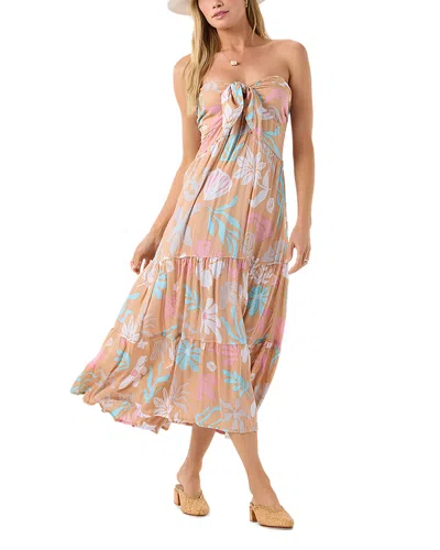 Tiare Hawaii Lei Strapless Tiered Dress In Pink