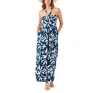 Tiare Hawaii Liv Halter Cut Out Slim Fit Jumpsuit In Abstract Geo Navy