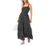Tiare Hawaii Nirvana Smocked Maxi Dress In Batik Sun Black White