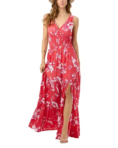 Tiare Hawaii Peyton Tiered Maxi Dress In Red