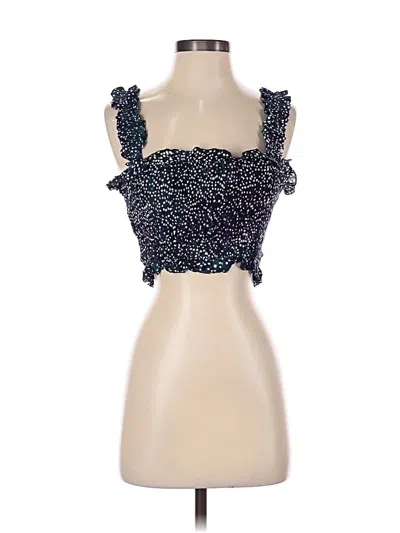 Pre-owned Tiare Hawaii Sleeveless Top Blue Sweetheart Neckline Tops