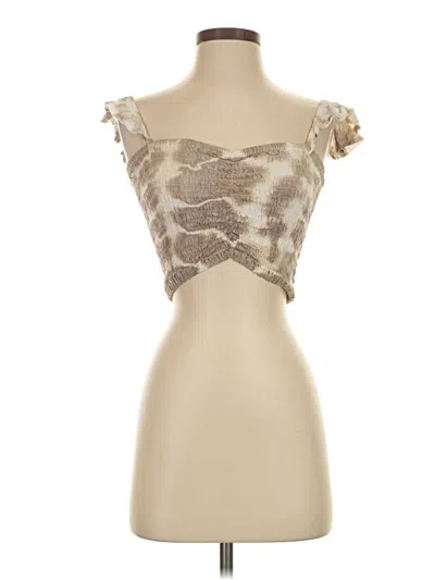 Pre-owned Tiare Hawaii Sleeveless Top Tan Sweetheart Neckline Tops