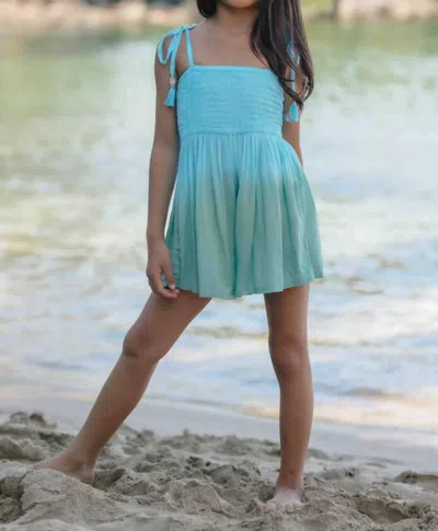 Tiare Hawaii Kids' Tiki Romper In Pool Ombre In Blue