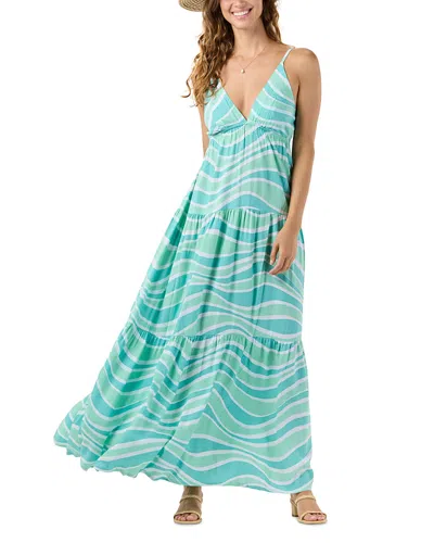 Tiare Hawaii Waikiki Maxi Dress Swim Cover-up In Wavey Teal