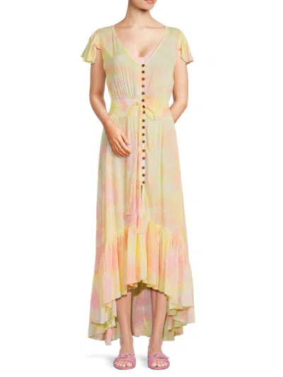 Tiare Hawaii Women's New Moon High Low Cover Up Dress In Guava Smoke