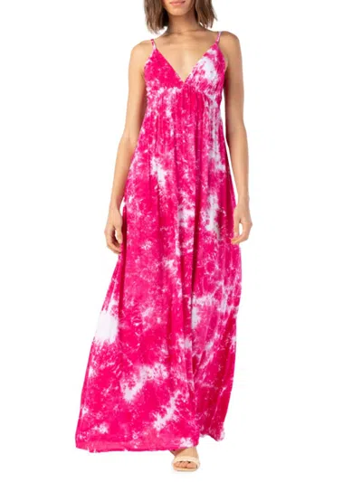 Tiare Hawaii Women's Tie Dye Maxi Cover Up Dress In Pink