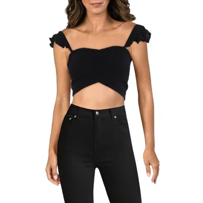Tiare Hawaii Womens Stretch Ruched Cropped In Black
