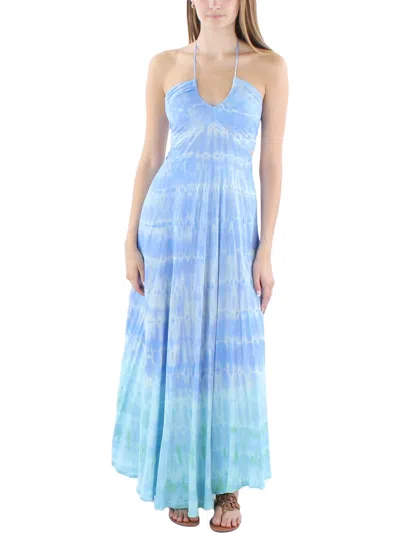 Tiare Hawaii Womens Tie-dye Rayon Maxi Dress In Blue