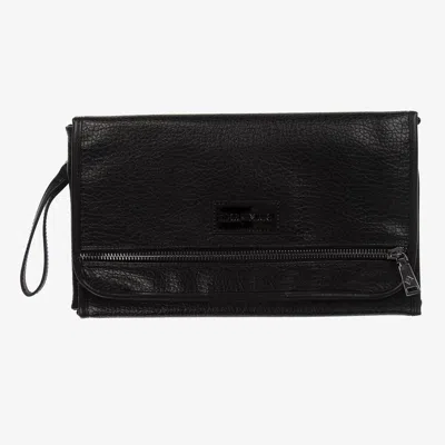 Tiba + Marl Babies'  Black Faux Leather Changing Mat Clutch (56cm) In Pattern