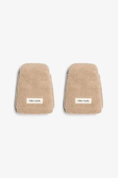 Tiba + Marl Kids'  Universal Buggy Handmitts Borg Fleece In Neutral